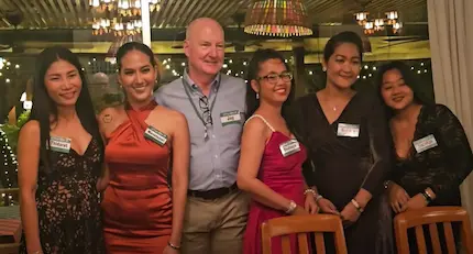 An American man trying to find a wife through our speed dating event