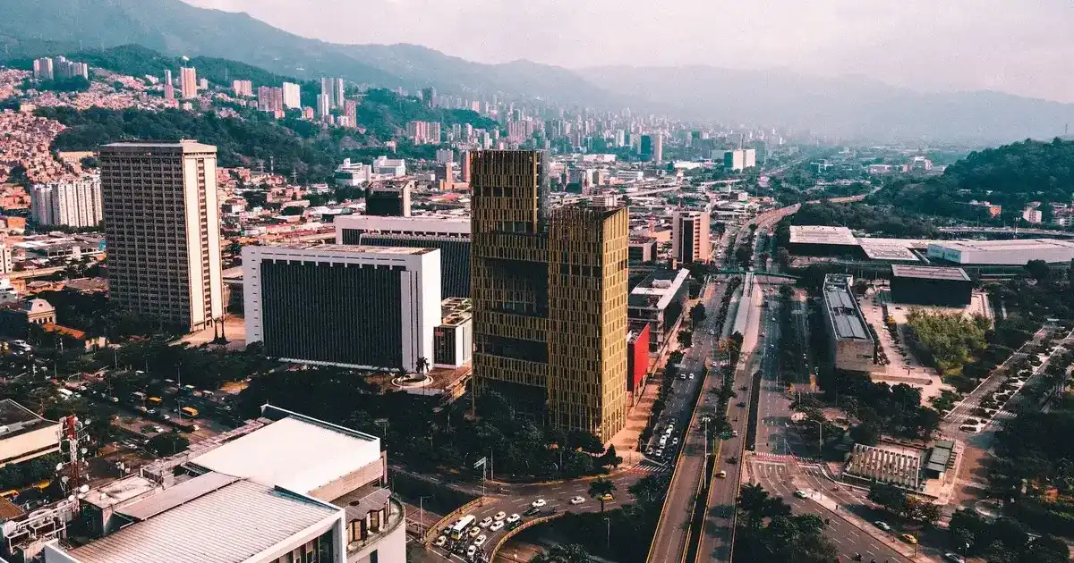 Aerial snapshot of Medellin during daytime.