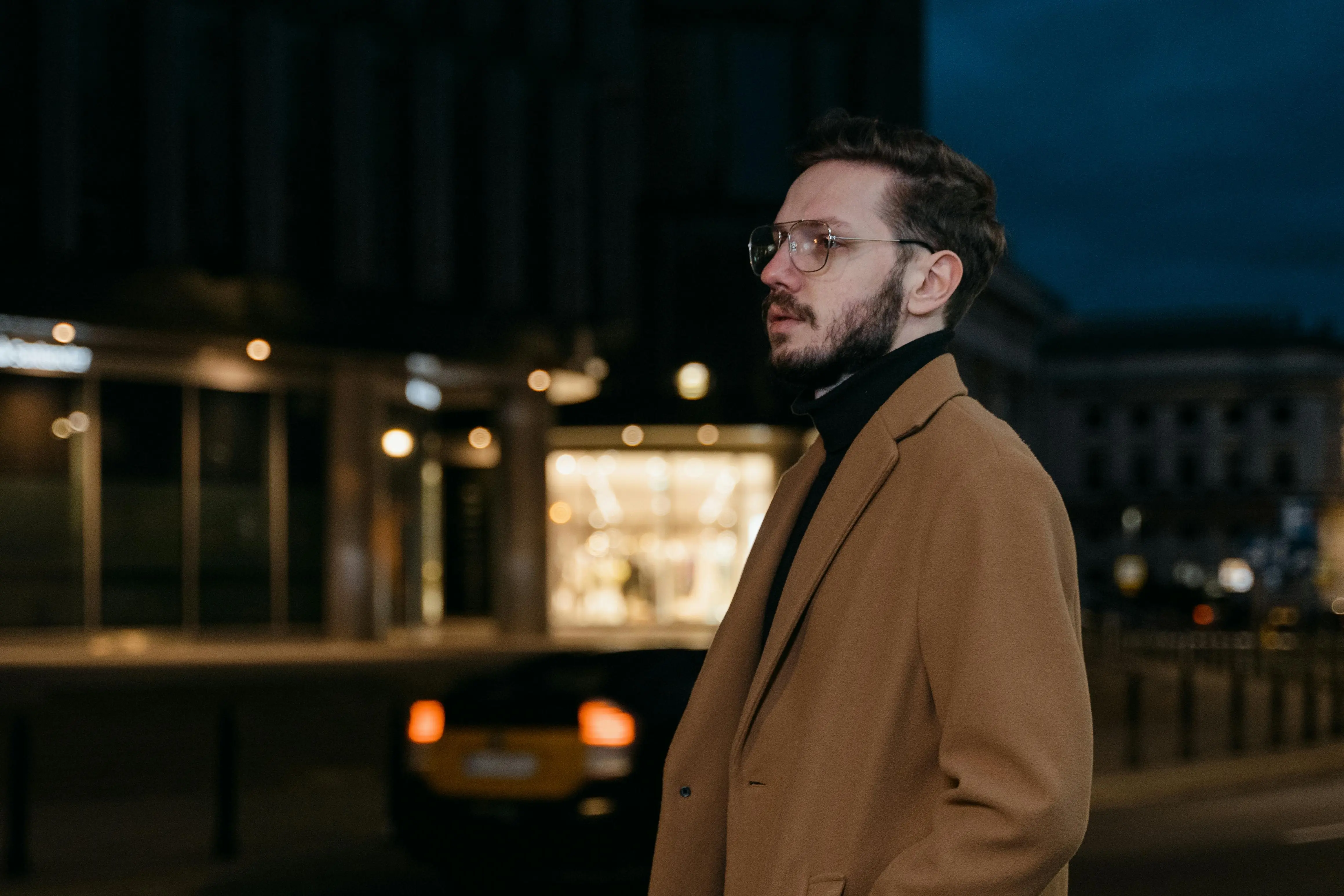 A man outside wearing a coat