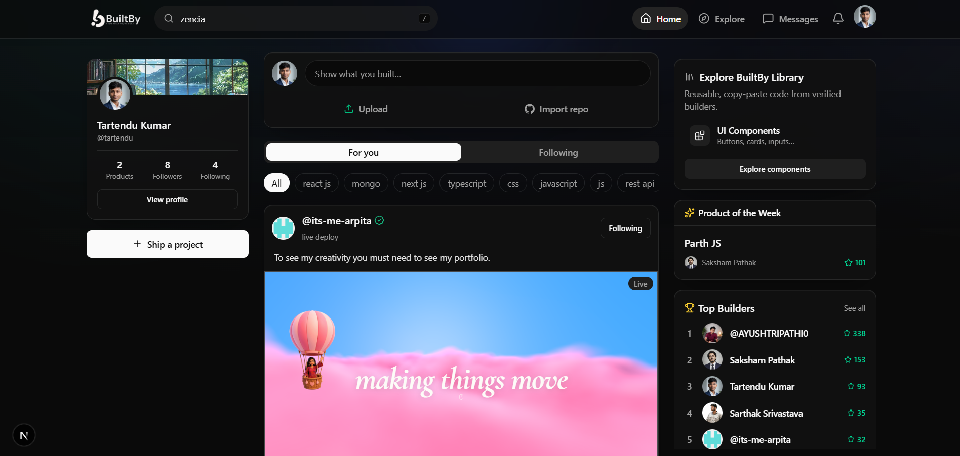 BuiltBy: a proof-of-work network where every post is a live, runnable app