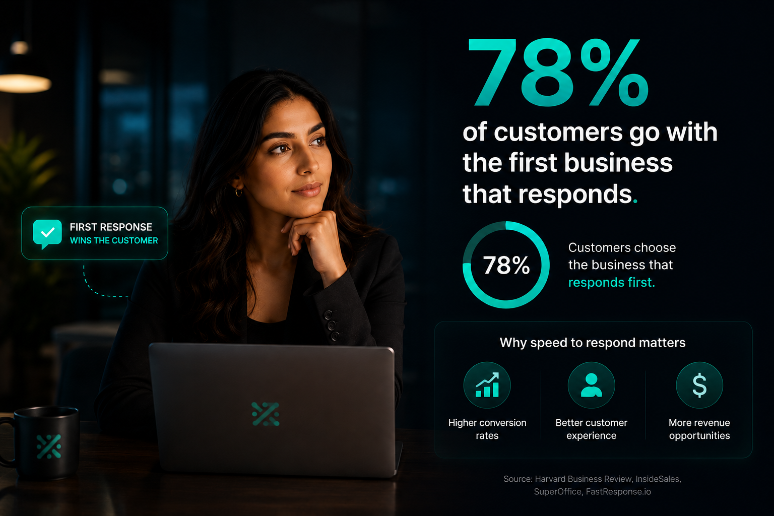 Why 78% of Customers Go With the First Business That Responds Data driven, high search intent