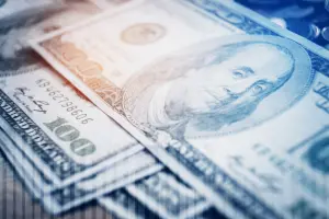 Graphic with US 100 dollar bills