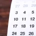 Close up of a white paper calendar