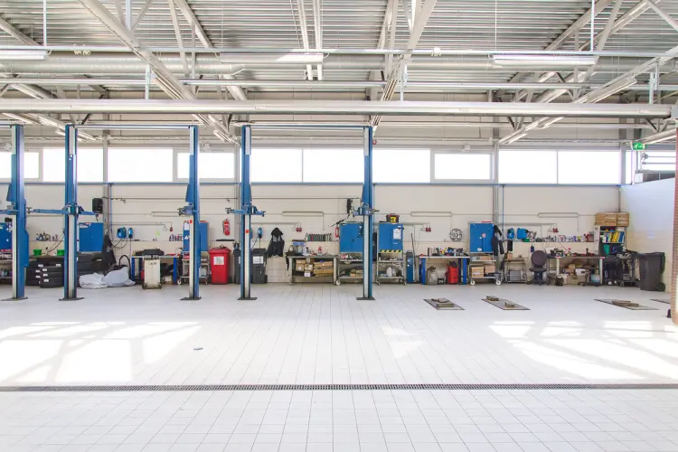 View of a dealership service department