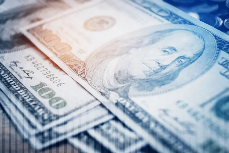 Graphic with US 100 dollar bills