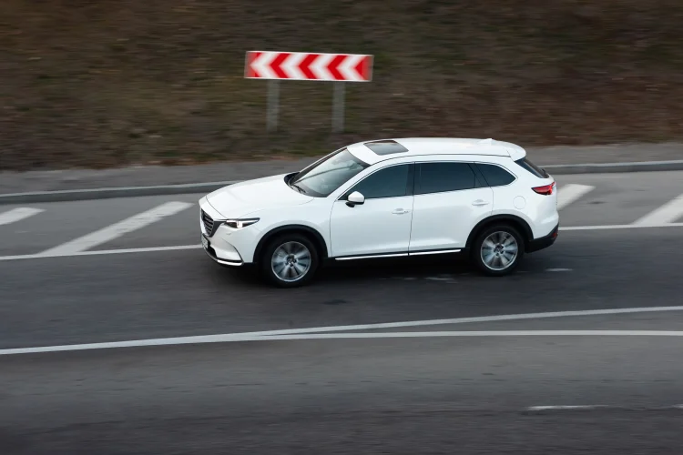 White suv on the highway