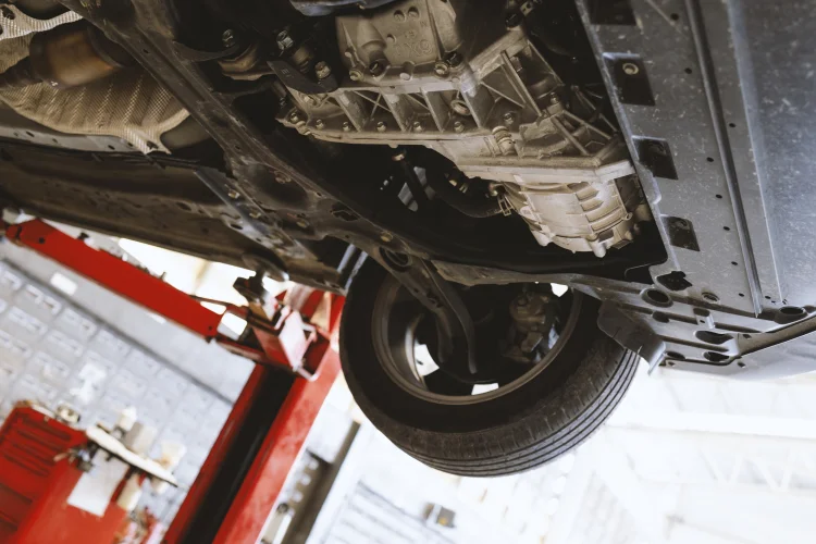 High mileage car being repaired