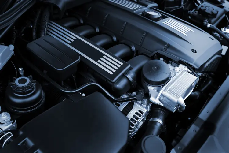 closeup of an engine