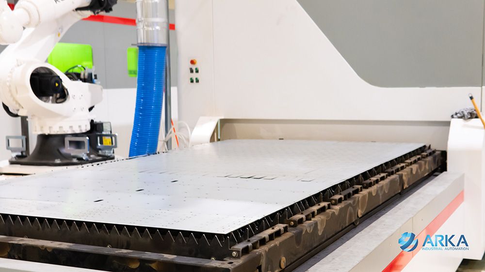 High quality metal sheet being cut inside a smart locker manufacturing company