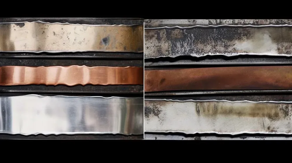 Metal corrosion comparison, corrosion-resistant metal versus regular metals