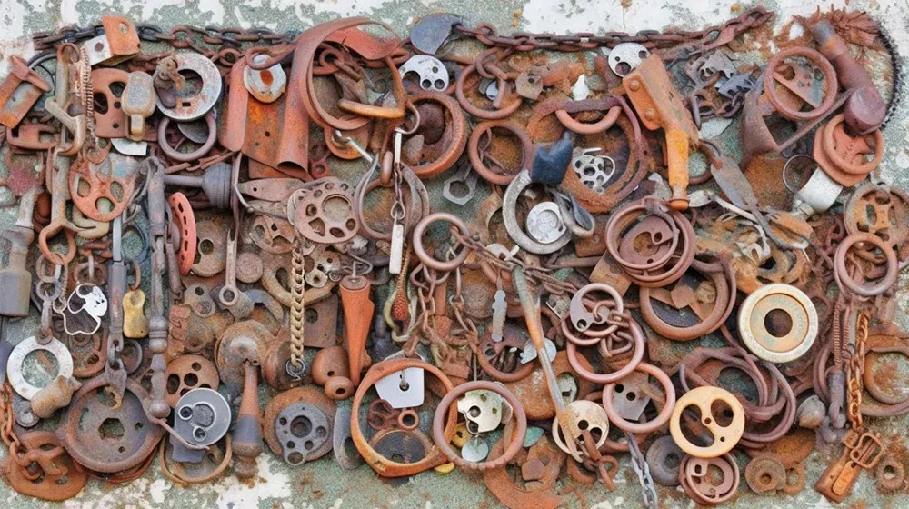 Rusted parts and elements, cogs and wheels