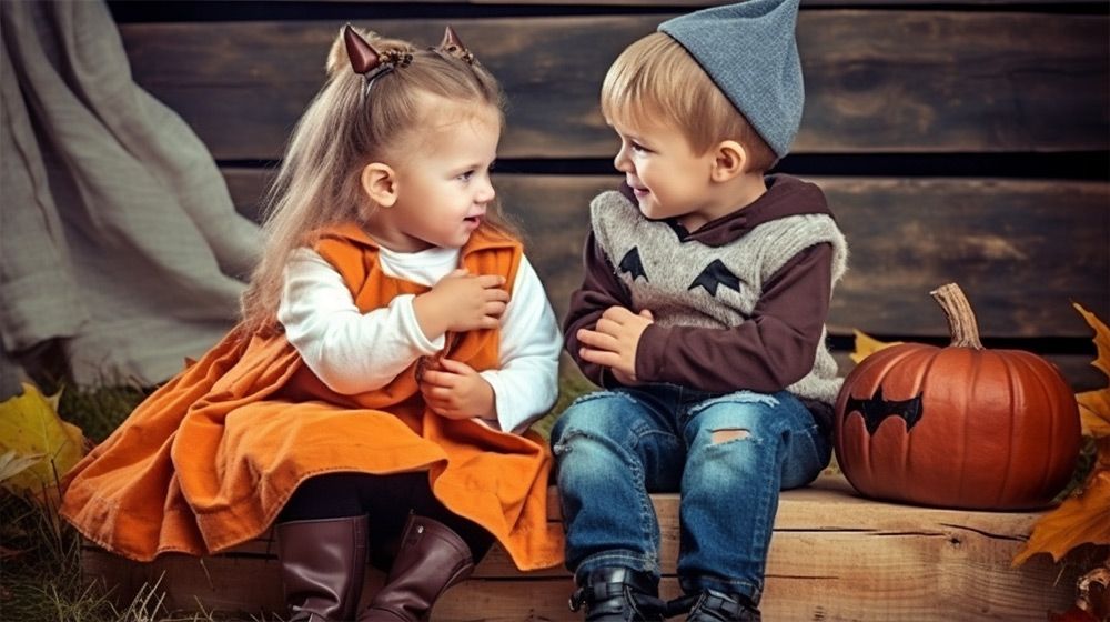 Children dressed up for Halloween