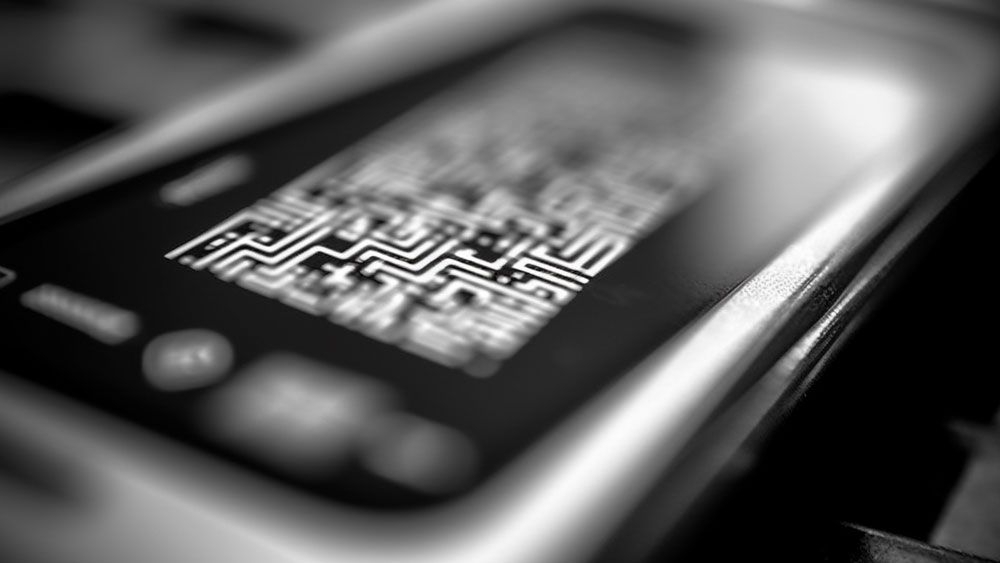 a QR code on a mobile phone screen 