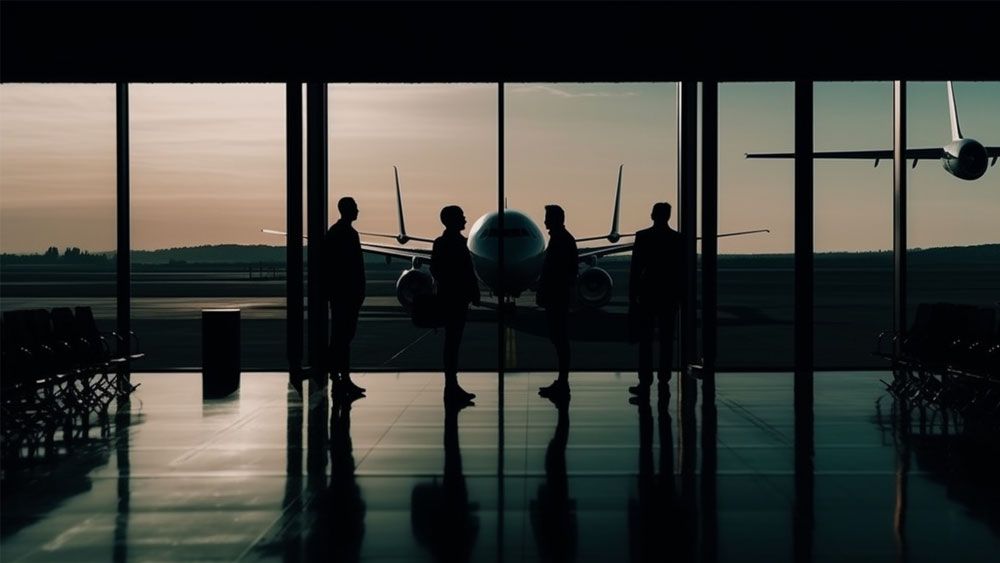 people waiting to board a plane