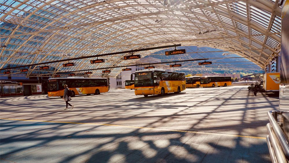 a bus station hub