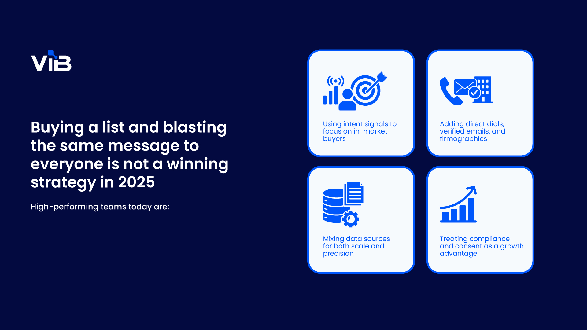 Buying a list and blasting the same message to everyone is not a winning strategy in 2025.