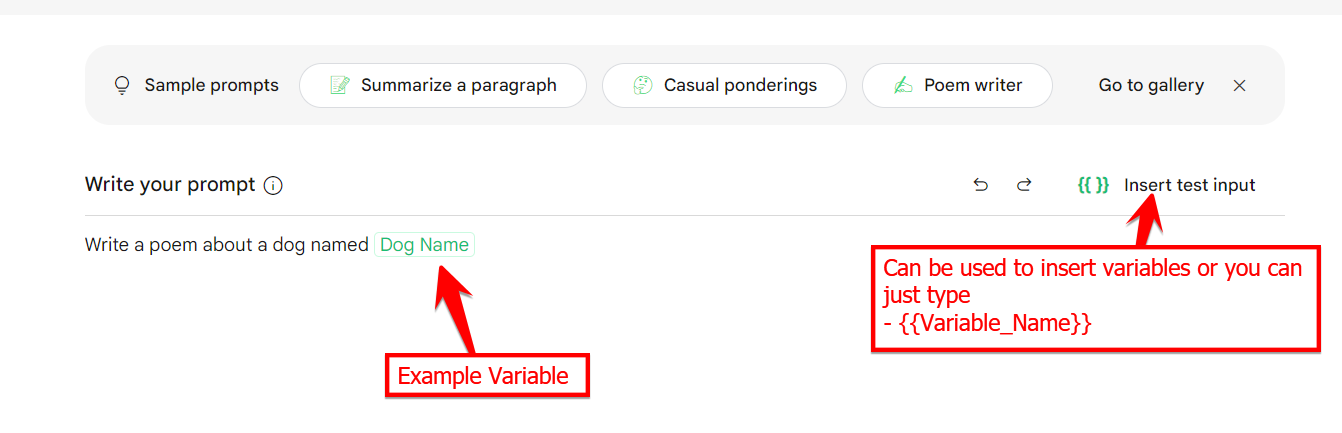Text Prompt Input