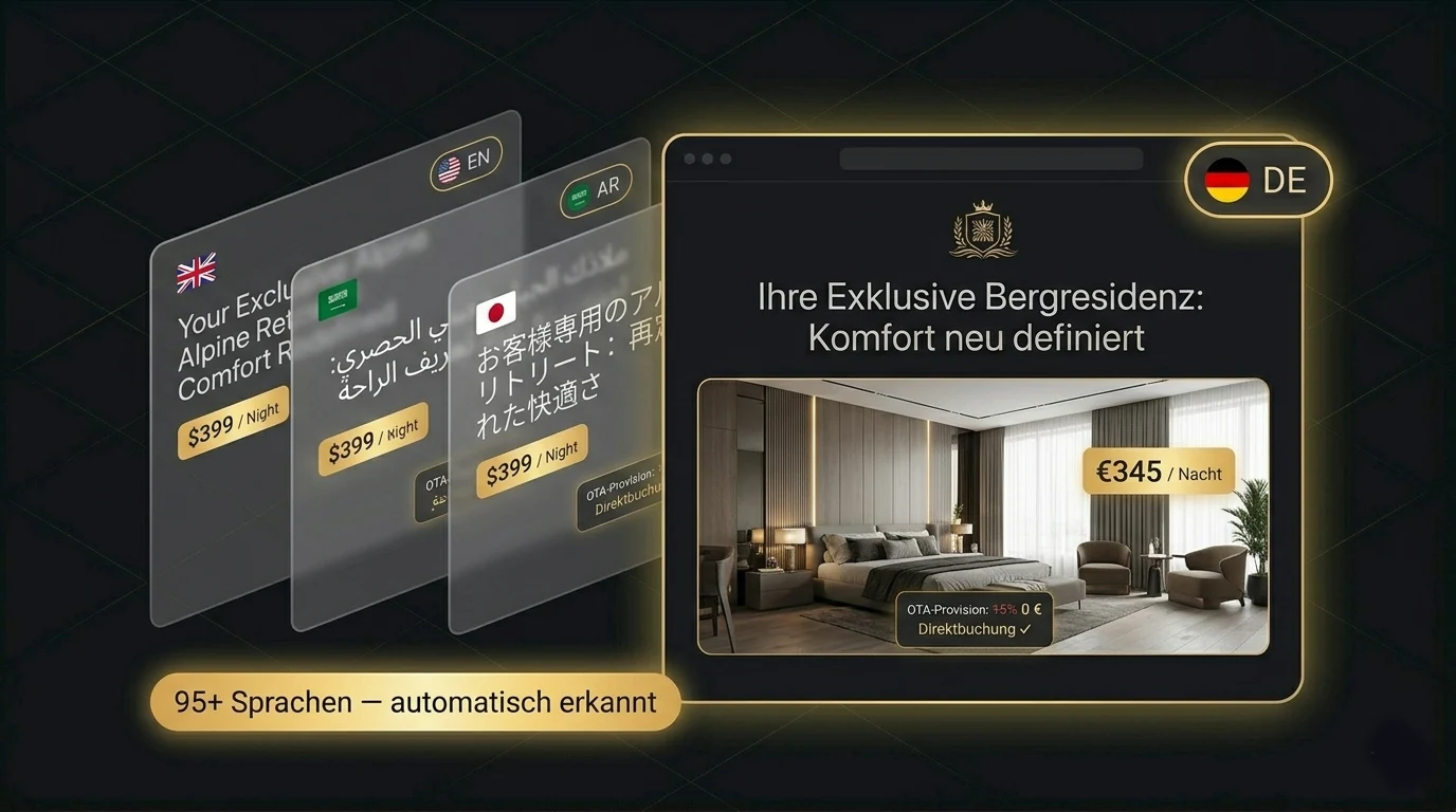 Automatische Spracherkennung der Hotel-Webseite