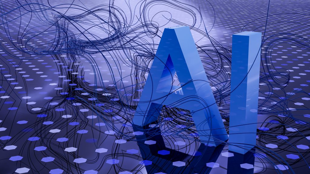 the word AI accompanies by strings or wires