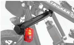 stricker handbike 3ème roue Barre de feu arrière pliable, lumière incluse