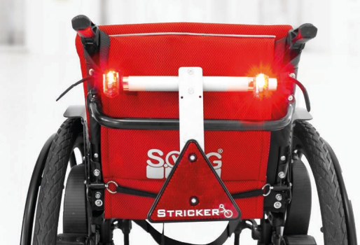 stricker handbike 3ème roue Barre de feu arrière avec petit triangle de signalisation