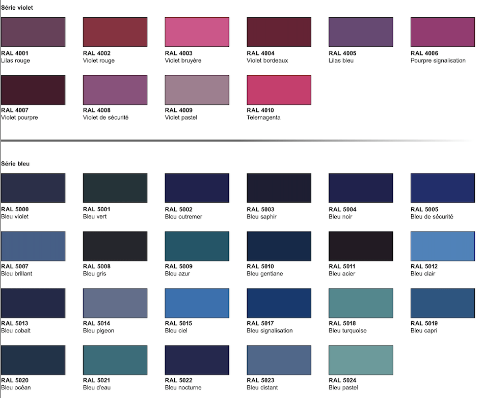 serie rose et violet