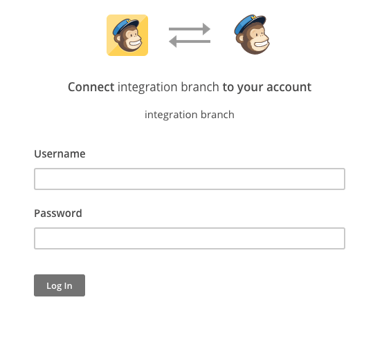 MailChimp integration with Instapage sign-in screen.