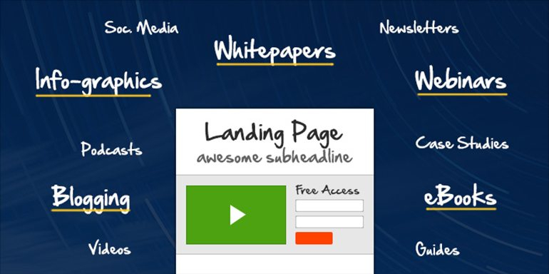 content marketing landing pages