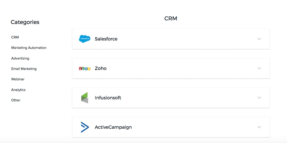 Instapage Integration Partners