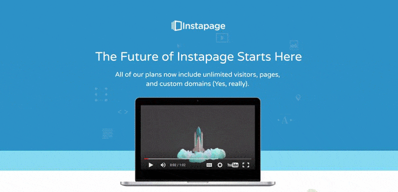 This gif shows how Instapage lowered its price to increase conversions and sales.