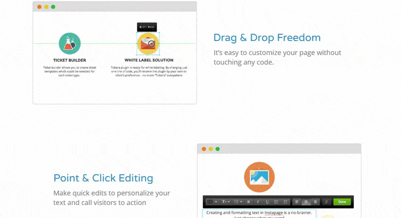 This gif shows how Instapage's fully customizable builder helps marketers generate leads.