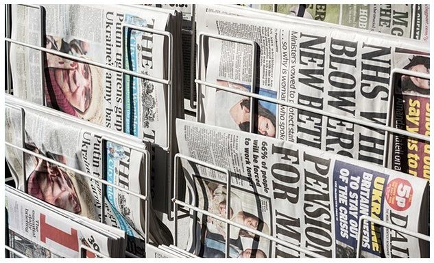 This picture shows how "the fold" became a common term with post-click landing pages, derived from the newspaper industry.