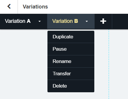 Create post-click landing page Variation