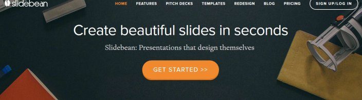this picture shows the post-click landing page slidebean uses for their retargeting campaigns