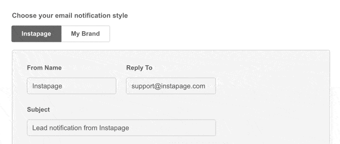 This gif shows marketers how to customize the from name ad reply to email address when sending branded emails to clients.