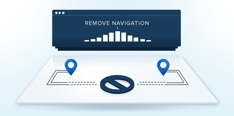 This picture shows marketers how landing page navigation links are distractions and lower conversion rates.