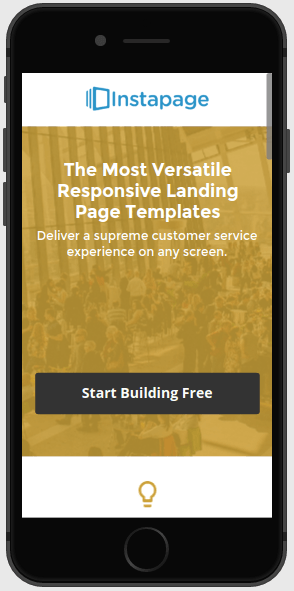This picture shows marketers how a mobile responsive post-click landing page looks in Instapage.