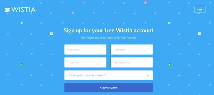 This picture shows marketers how Wistia optimized their sign up page to maximize new user signups.