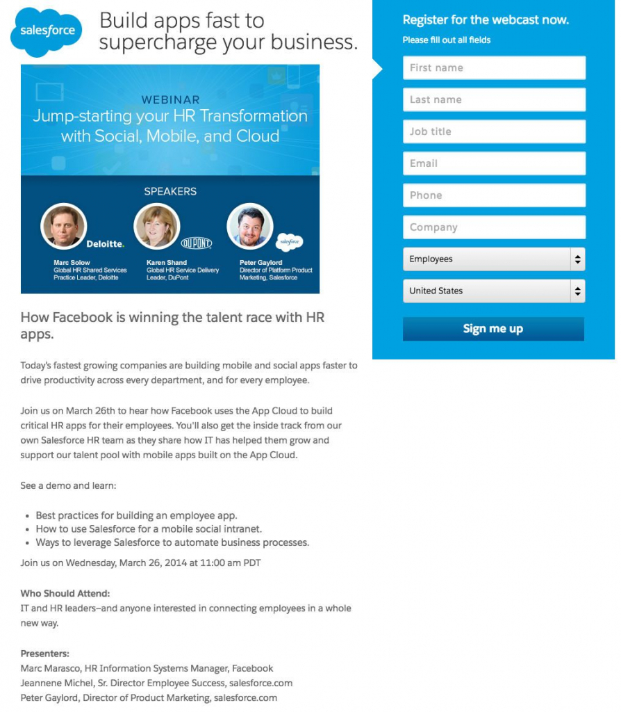 15 Ways Salesforce Uses Landing Pages to Generate Business