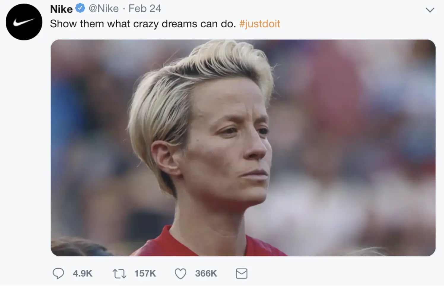 This image shows a screenshot of Nike's Twitter campaign