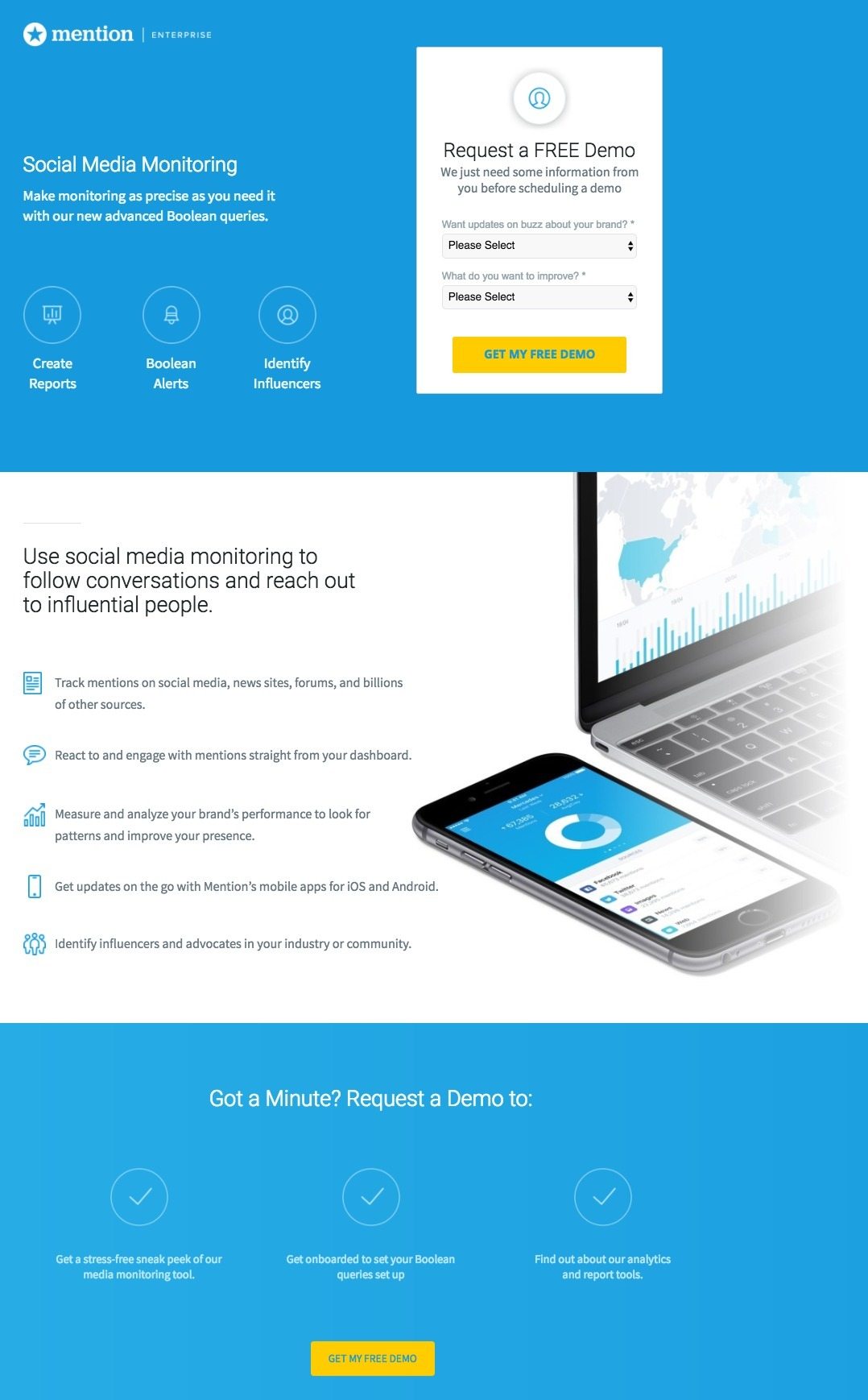 This picture shows marketers how Mention uses personalized advertising with its PPC ads and post-click landing pages, which increases conversion rates and sales.