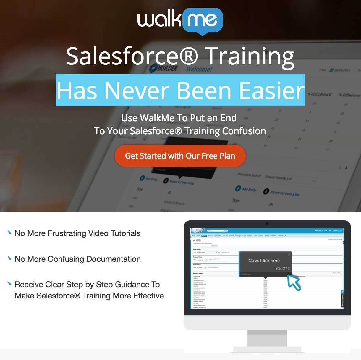This picture shows marketers how WalkMe uses a YouTube post-click landing page to generate traffic and sales from online video watchers.