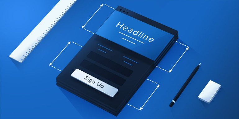 This picture shows the entire anatomy of a landing page from headline, image, copy, form, CTA, and more.