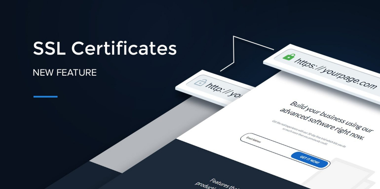 This picture shows marketers how the Instapage SSL security feature helps protect consumers' privacy and provides secure landing pages for customers.