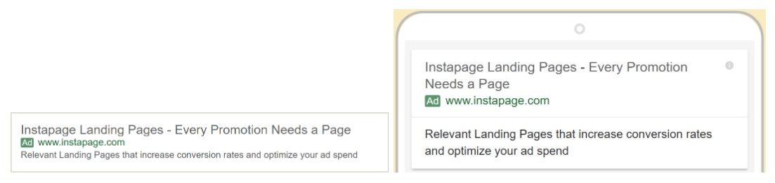 This picture shows marketers how Google text ads appear on different devices and how to write better ad copy for all devices.