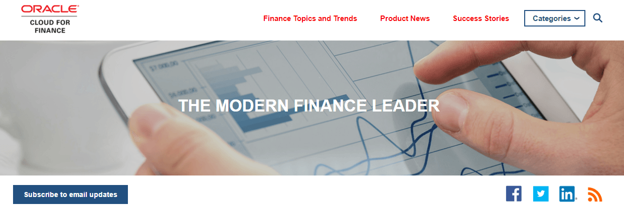 Oracle post-click landing page blog CTA subscribe