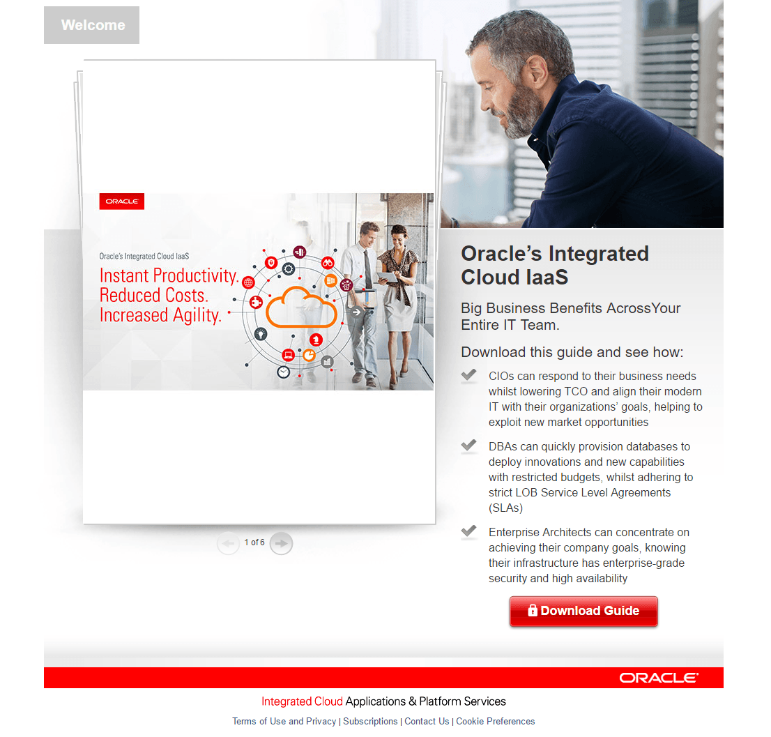 Oracle post-click landing page guide