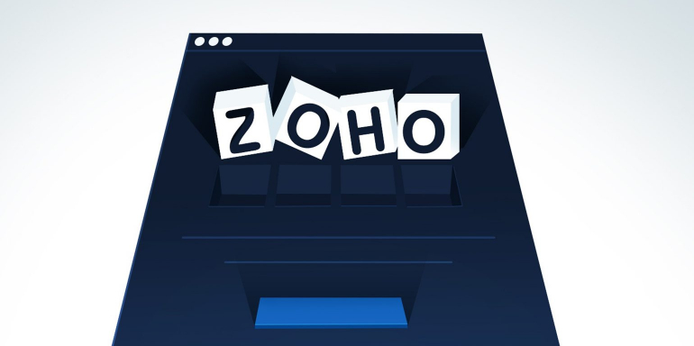 This picture shows how Zoho uses landing pages for a variety of content to generate leads and increase sales.