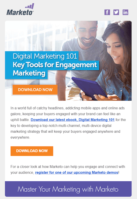  absprungrate der Post-Click-Landingpage Marketo email