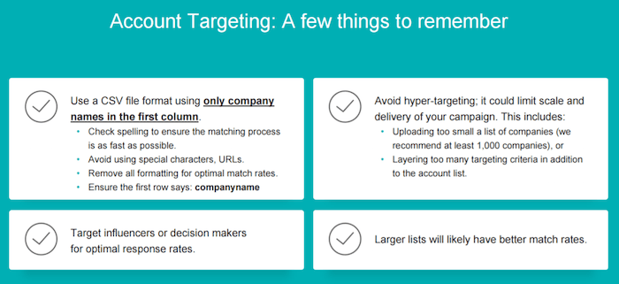 LinkedIn Matched Audiences account targeting tips